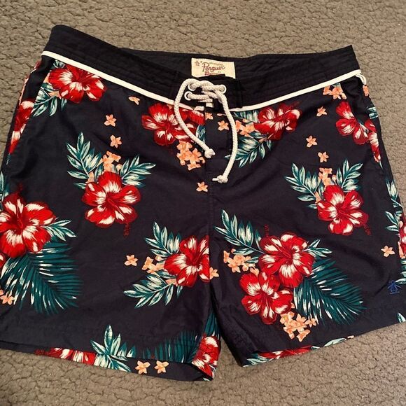 Penguin Hawaiian Men’s Swim Trunks Size 34 - Picture 2 of 12